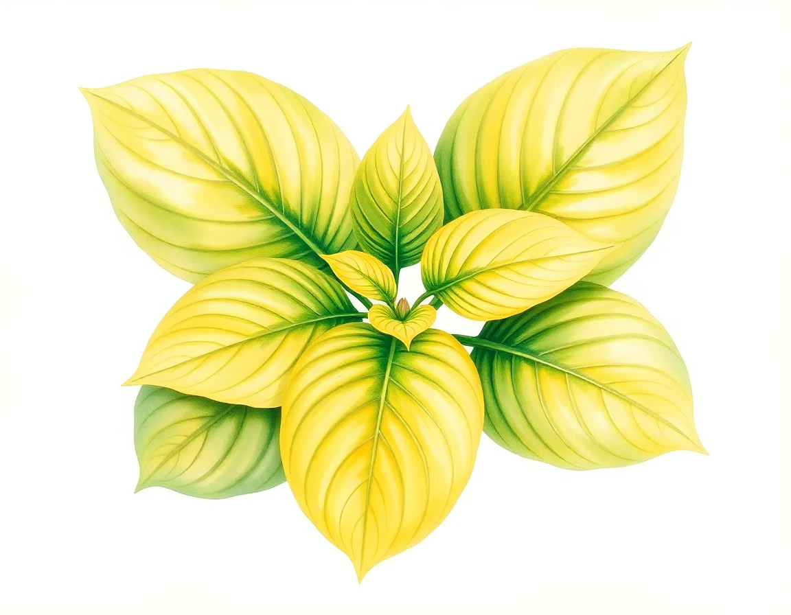 Watercolor illustration of Hosta 'Green Eclipse'