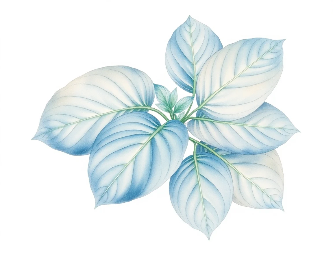 Watercolor illustration of Hosta 'Green Heron'