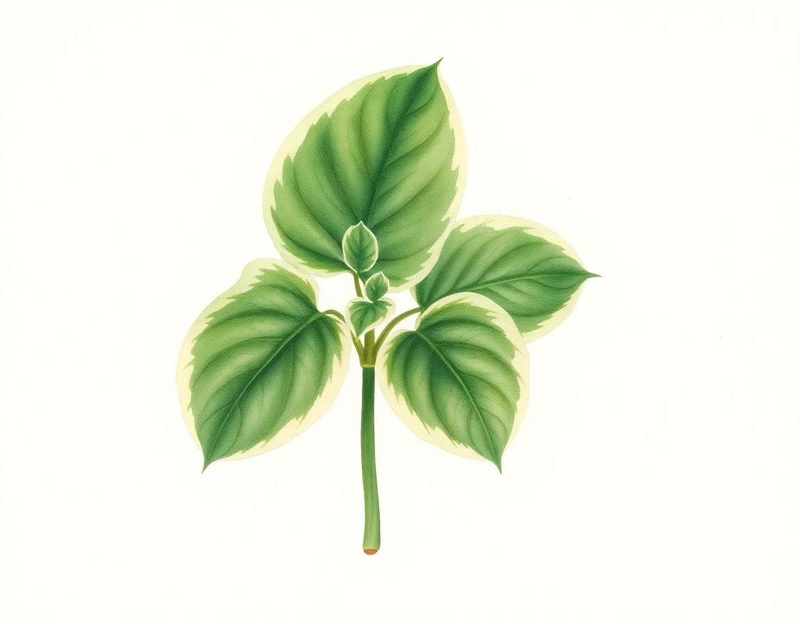 Watercolor illustration of Hosta 'Green Ivory'