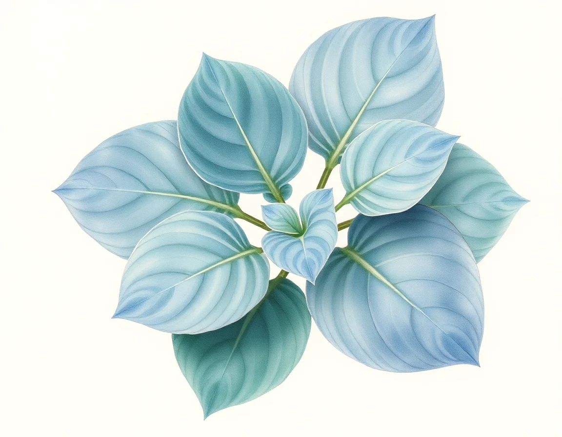 Watercolor illustration of Hosta 'Green Lama'