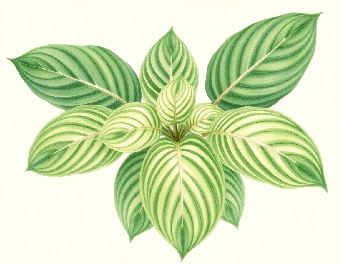 Watercolor illustration of Hosta 'Green Marmalade'