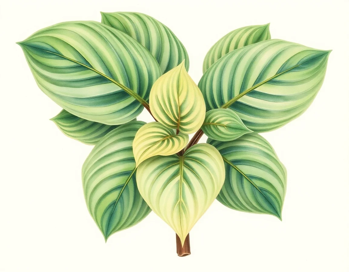 Watercolor illustration of Hosta 'Green Moon'