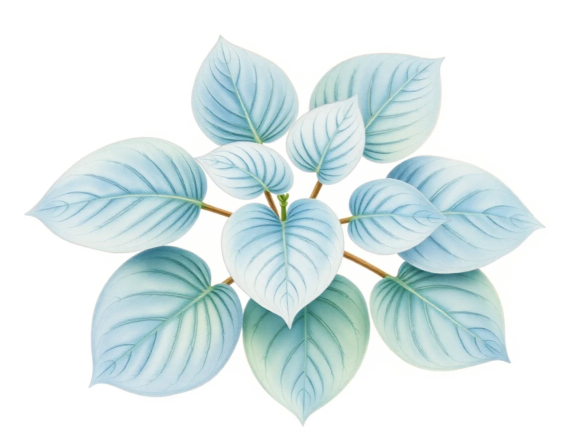 Watercolor illustration of Hosta 'Green Mouse Ears'