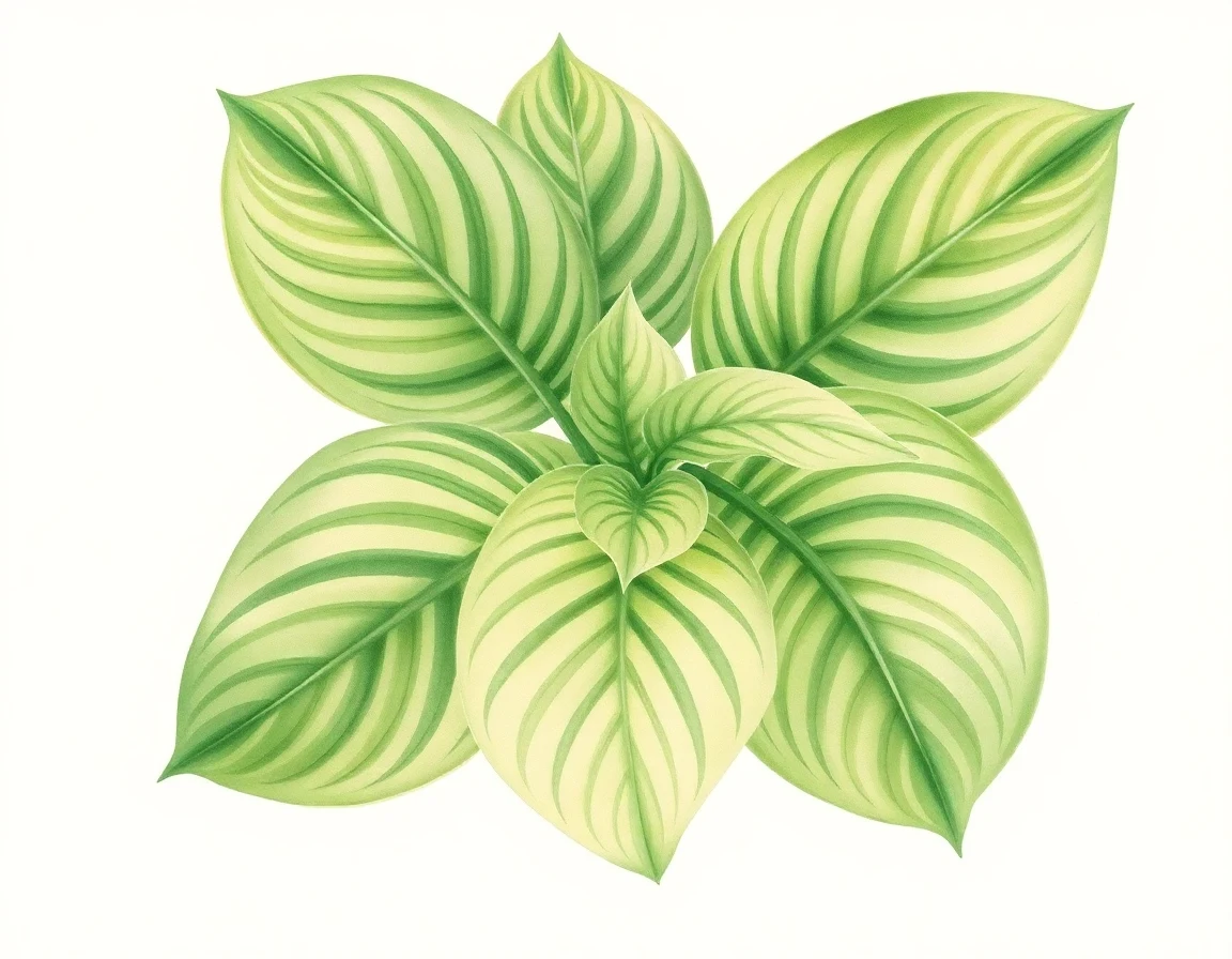 Watercolor illustration of Hosta 'Green Nature Lady'