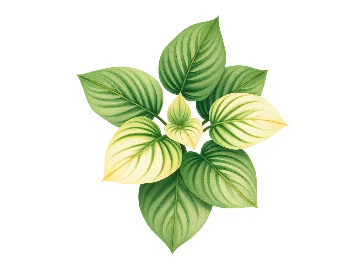 Watercolor illustration of Hosta 'Green Quarter'
