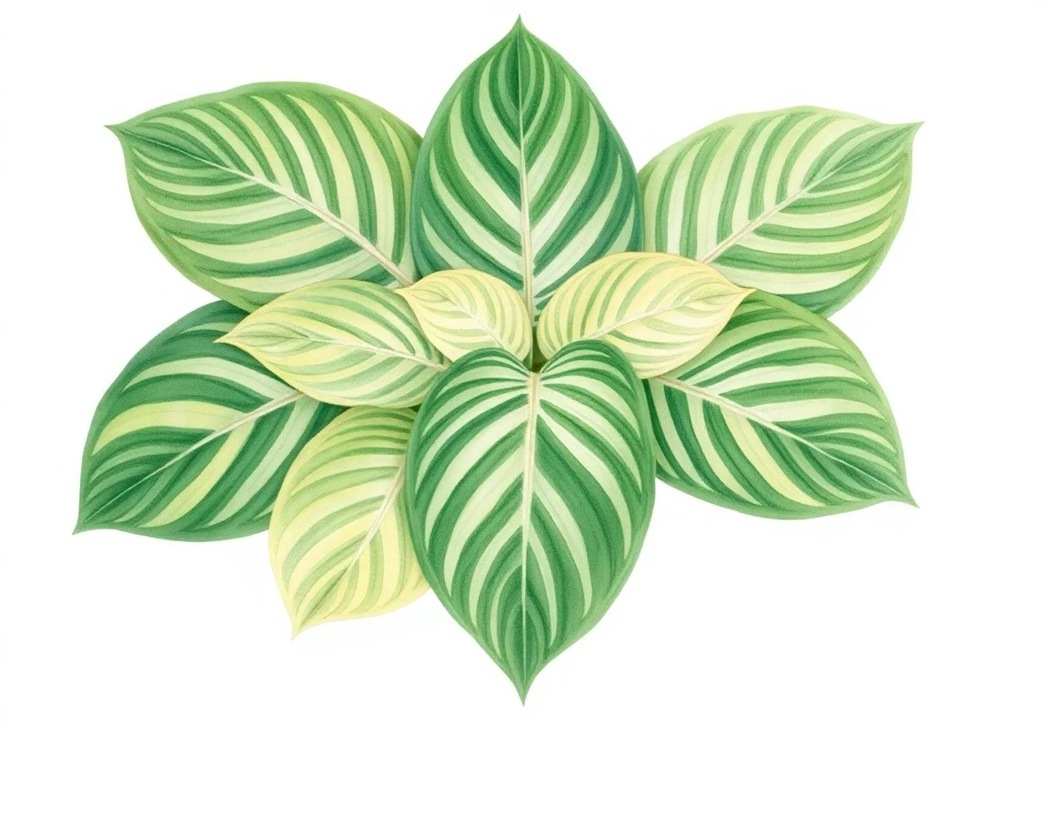 Watercolor illustration of Hosta 'Green Saucers'