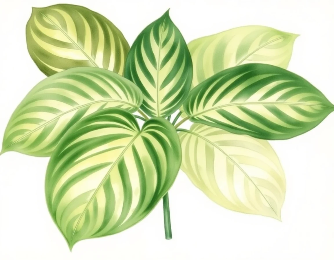 Watercolor illustration of Hosta 'Green Sheen'