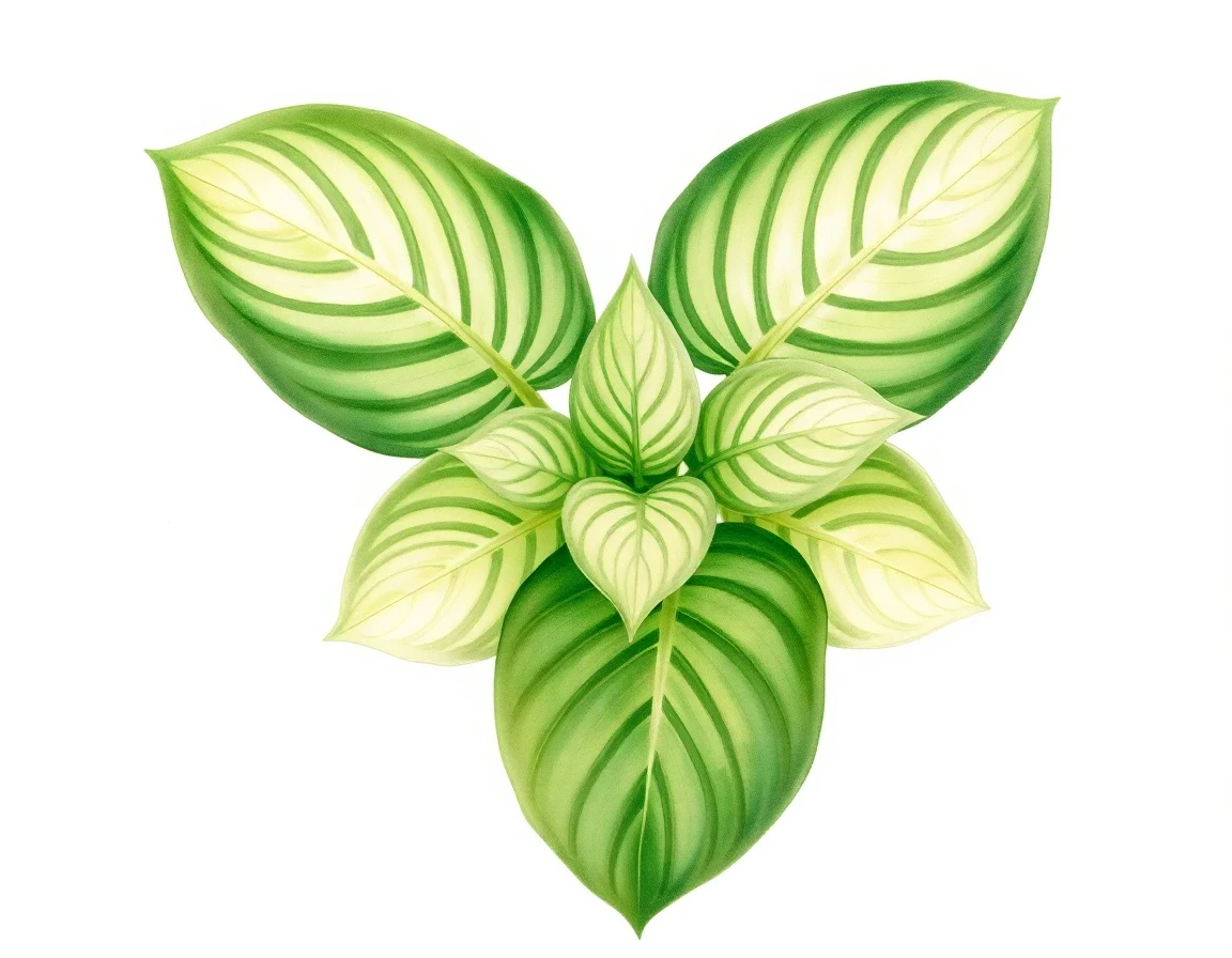 Watercolor illustration of Hosta 'Green Smash'