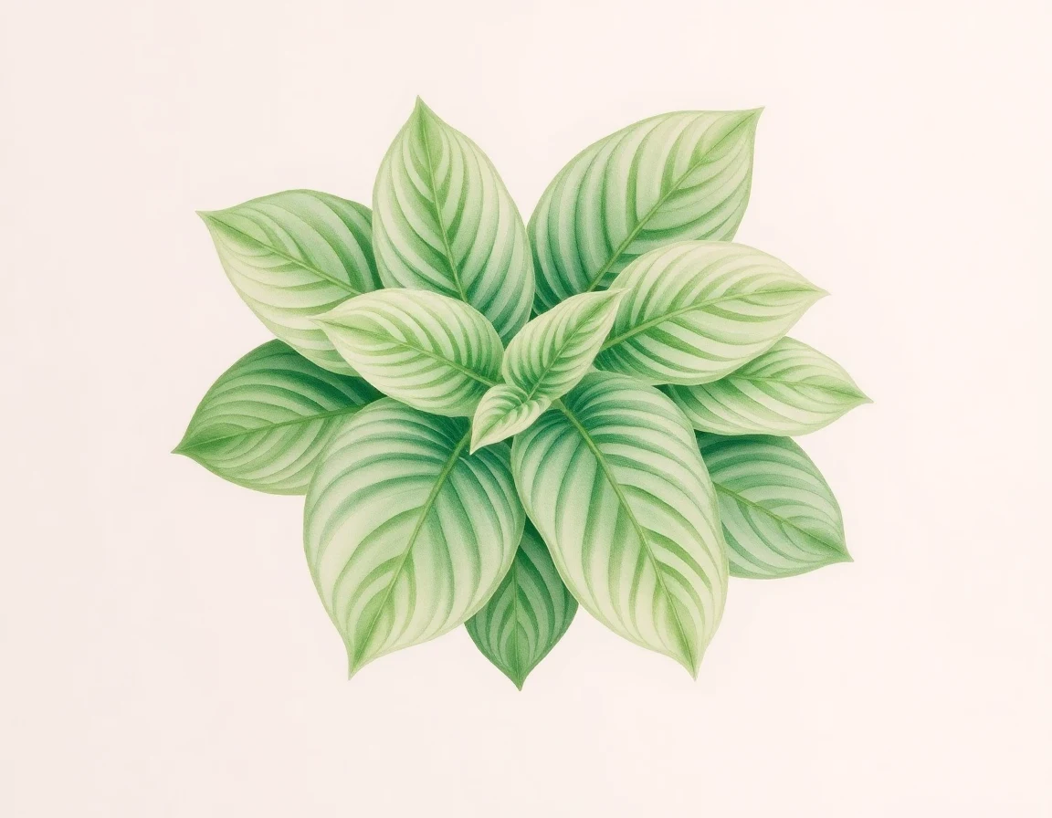 Watercolor illustration of Hosta 'Green Wedge'