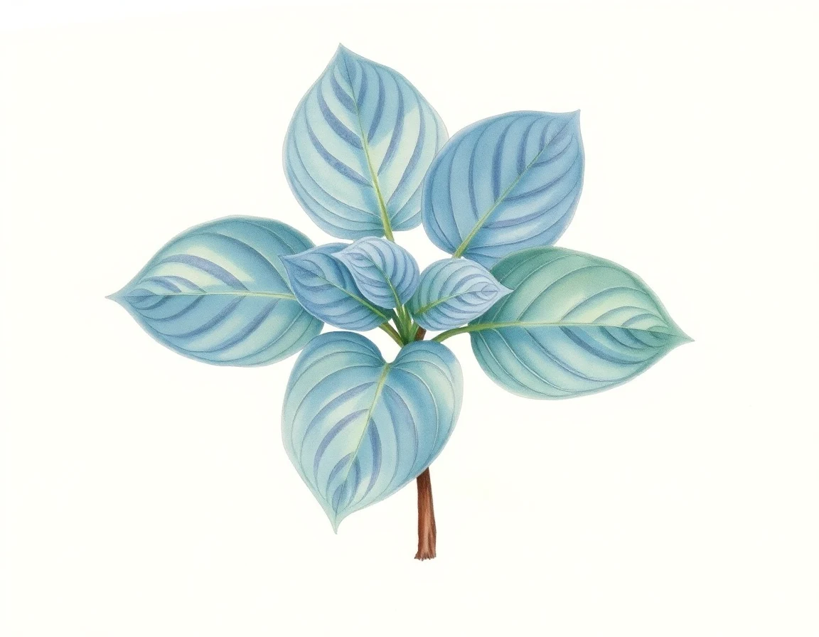 Watercolor illustration of Hosta 'Green Whiskers'