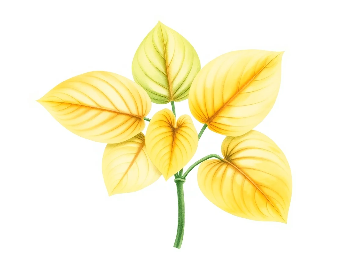 Watercolor illustration of Hosta 'Greenie Weenie'