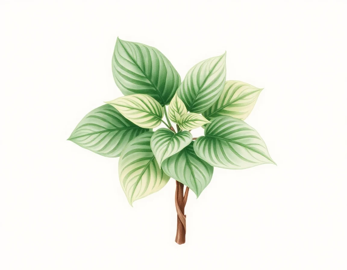 Watercolor illustration of Hosta 'Greenwood'
