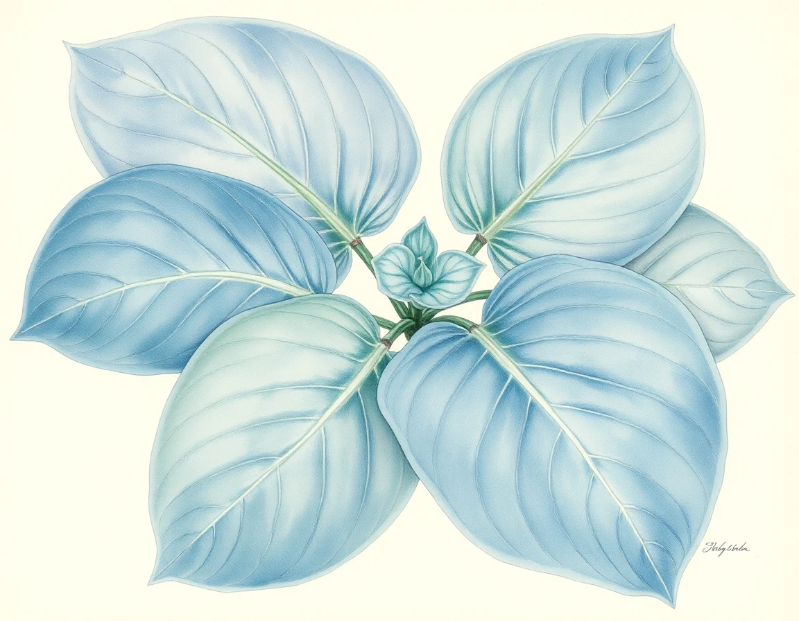 Watercolor illustration of Hosta 'Gregory Ambrose Cleghorn'