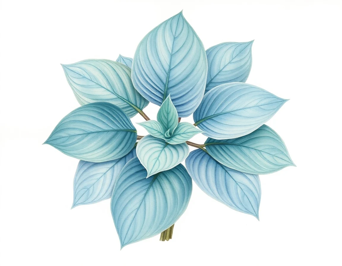Watercolor illustration of Hosta 'Gretchen Harshbarger'