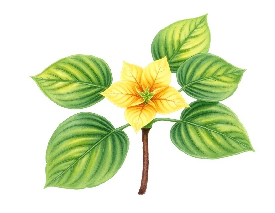 Watercolor illustration of Hosta 'Grimes Golden'