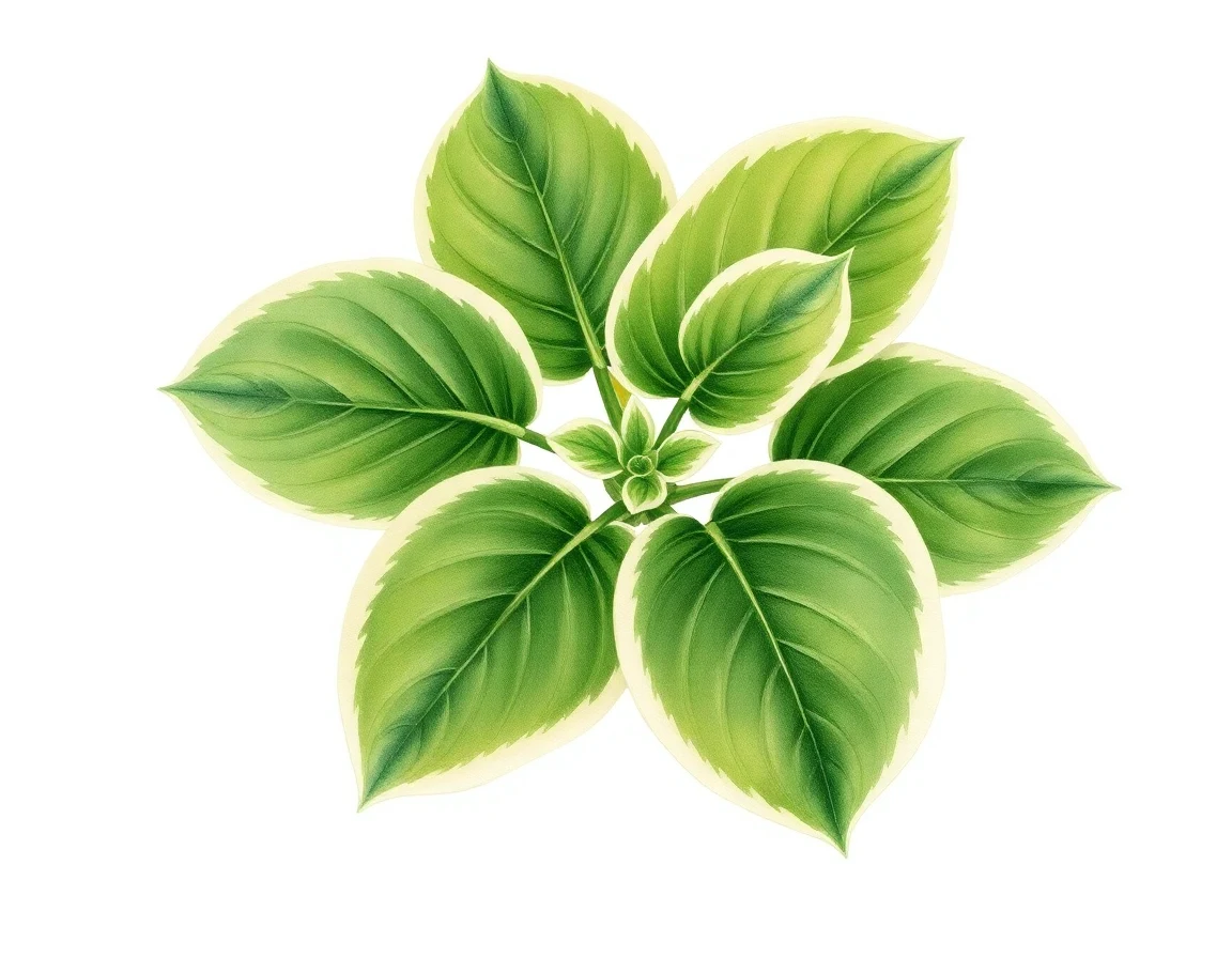 Watercolor illustration of Hosta 'Ground Master'