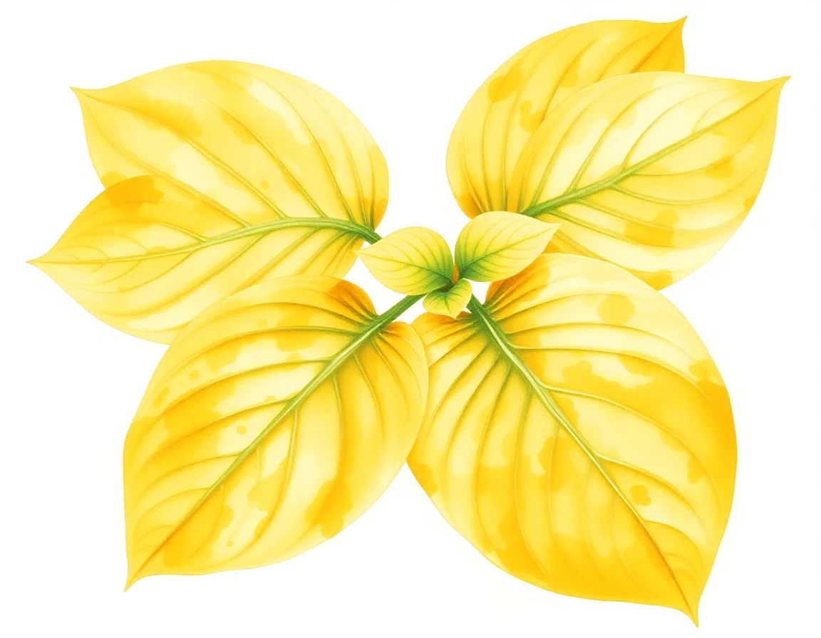 Watercolor illustration of Hosta 'Guiding Light'