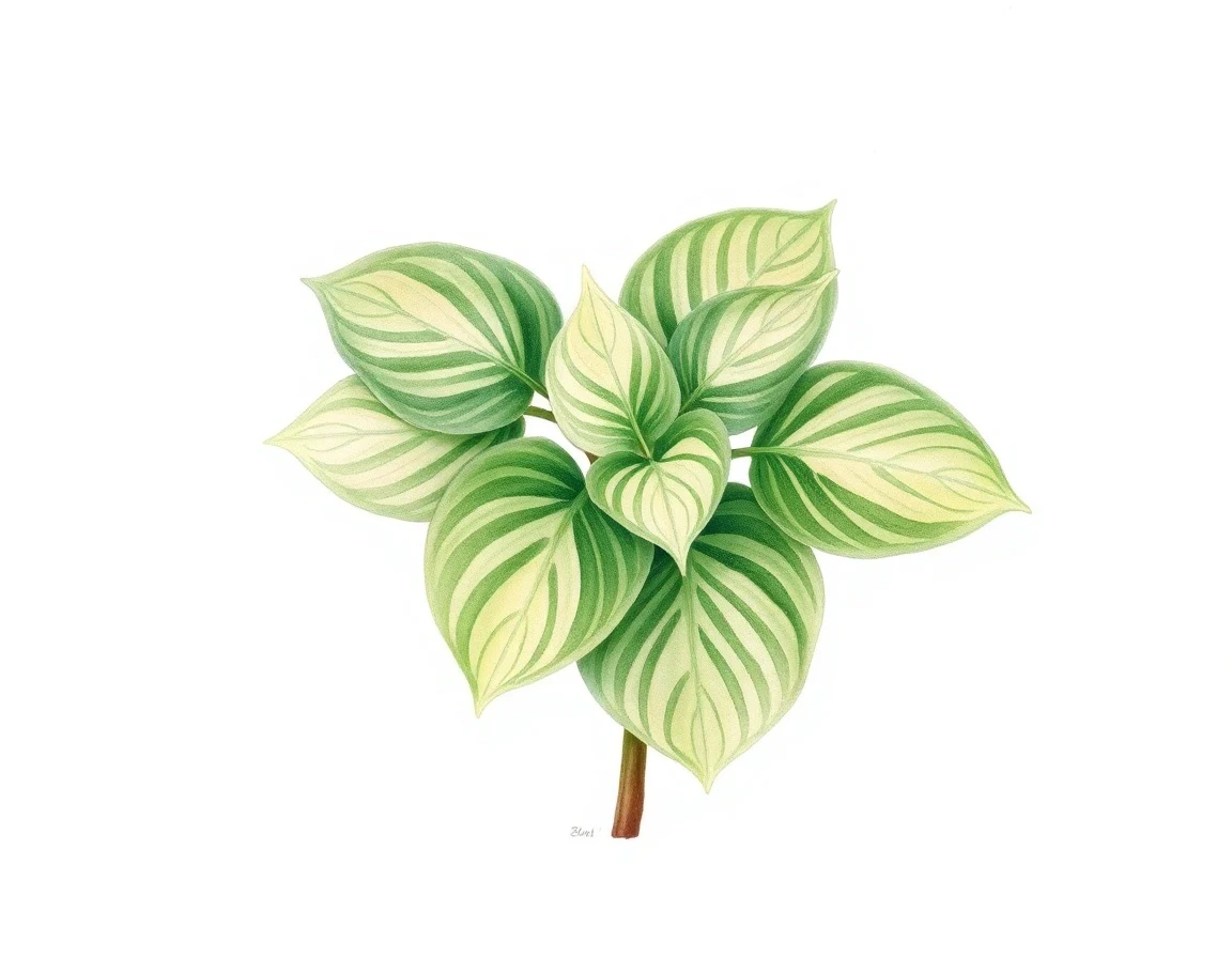 Watercolor illustration of Hosta 'Gum Drop'
