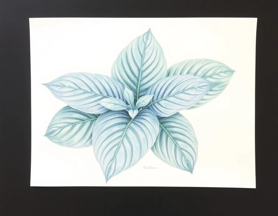 Watercolor illustration of Hosta 'Gunther'