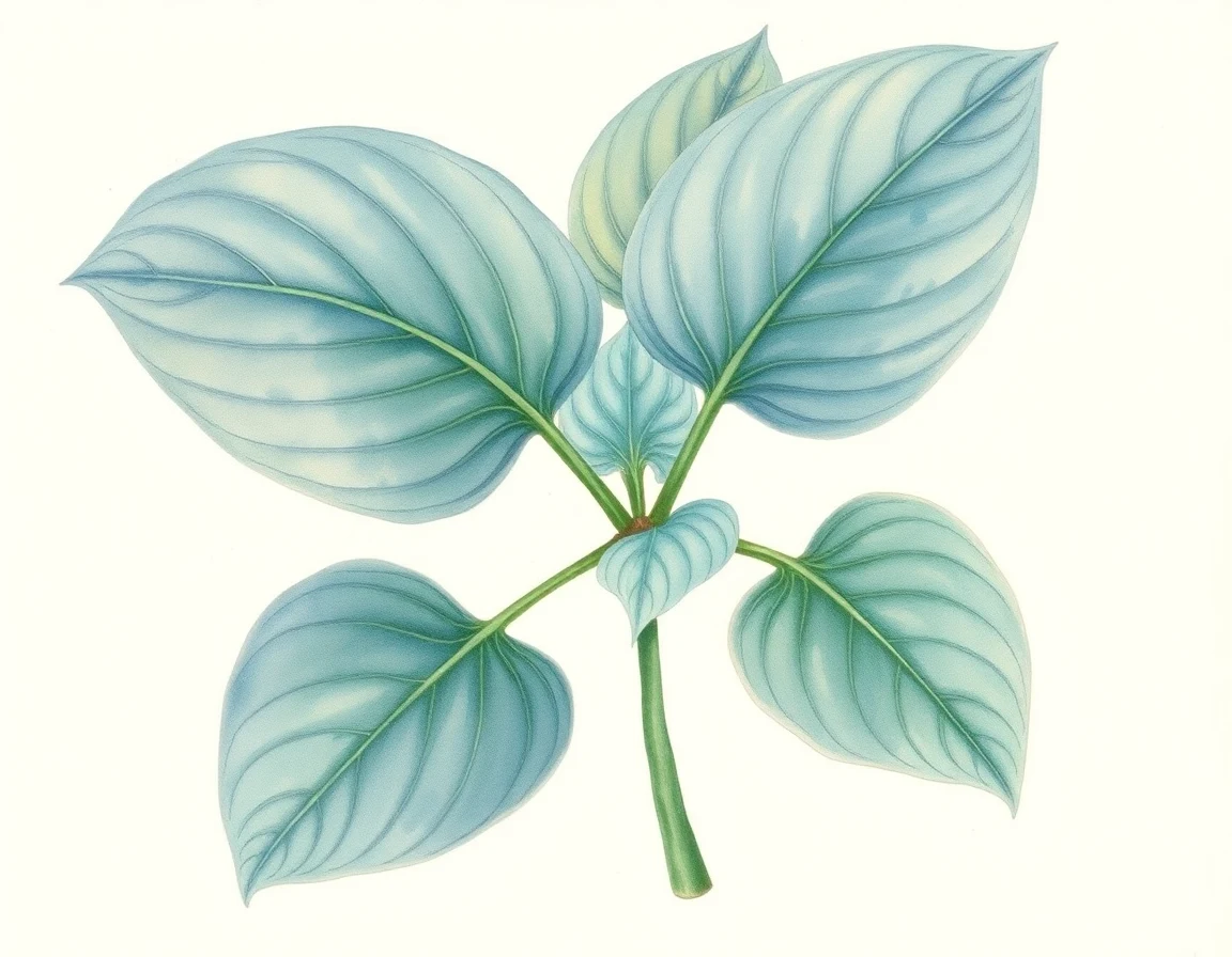 Watercolor illustration of Hosta 'Gunther's Rim'