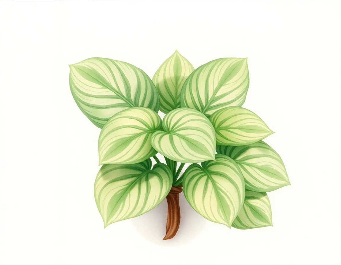 Watercolor illustration of Hosta 'Gus'