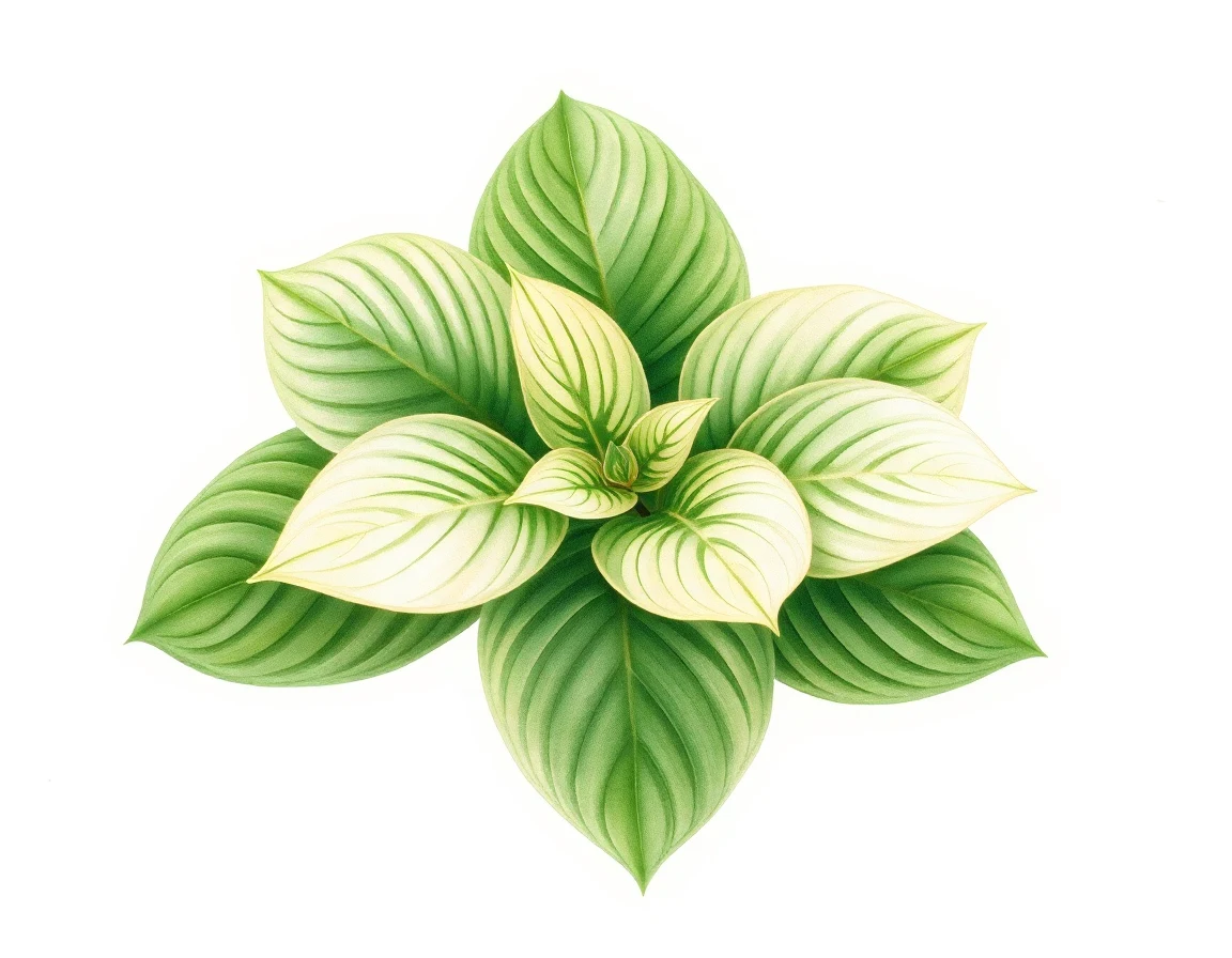 Watercolor illustration of Hosta 'Gypsy's Boa'