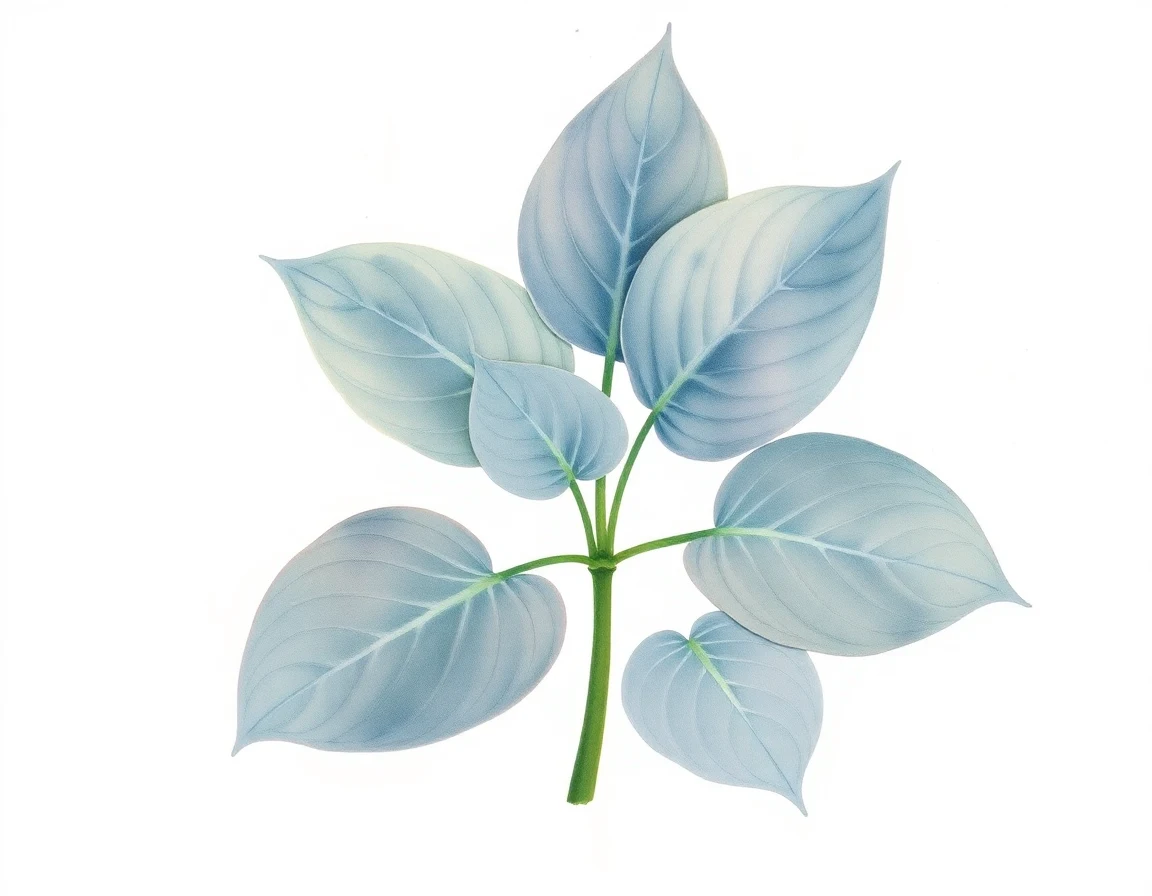 Watercolor illustration of Hosta 'Hadspen Hawk'