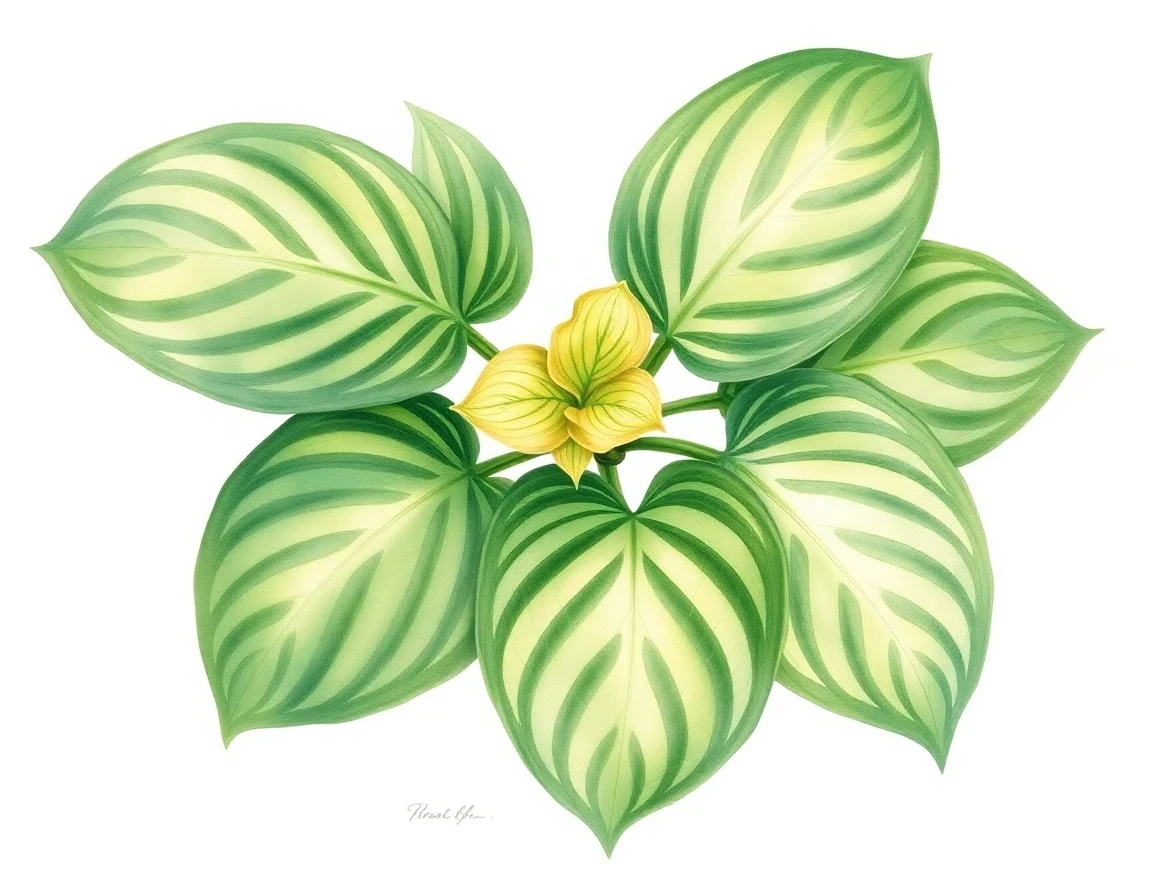 Watercolor illustration of Hosta 'Hadspen Mystique'