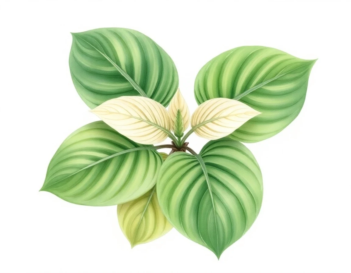Watercolor illustration of Hosta 'Hadspen White'