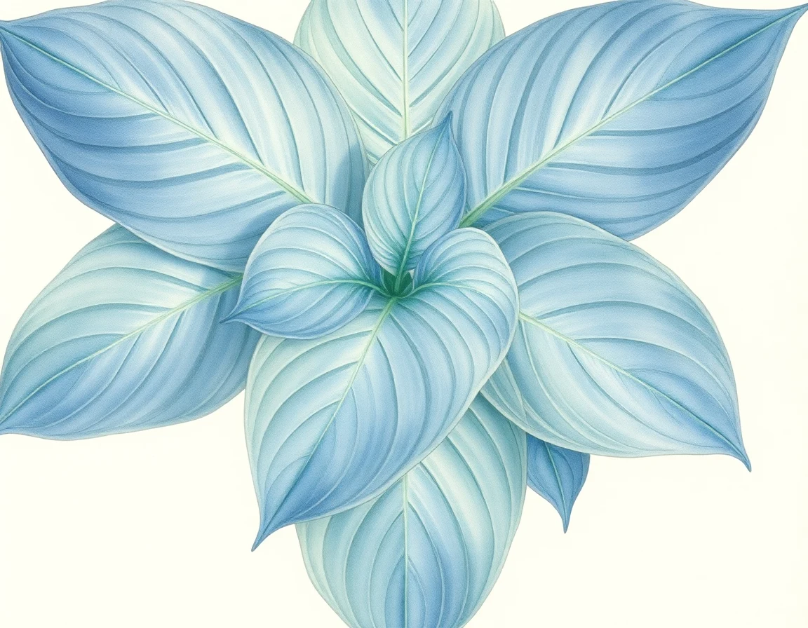 Watercolor illustration of Hosta 'Hairline Fracture'