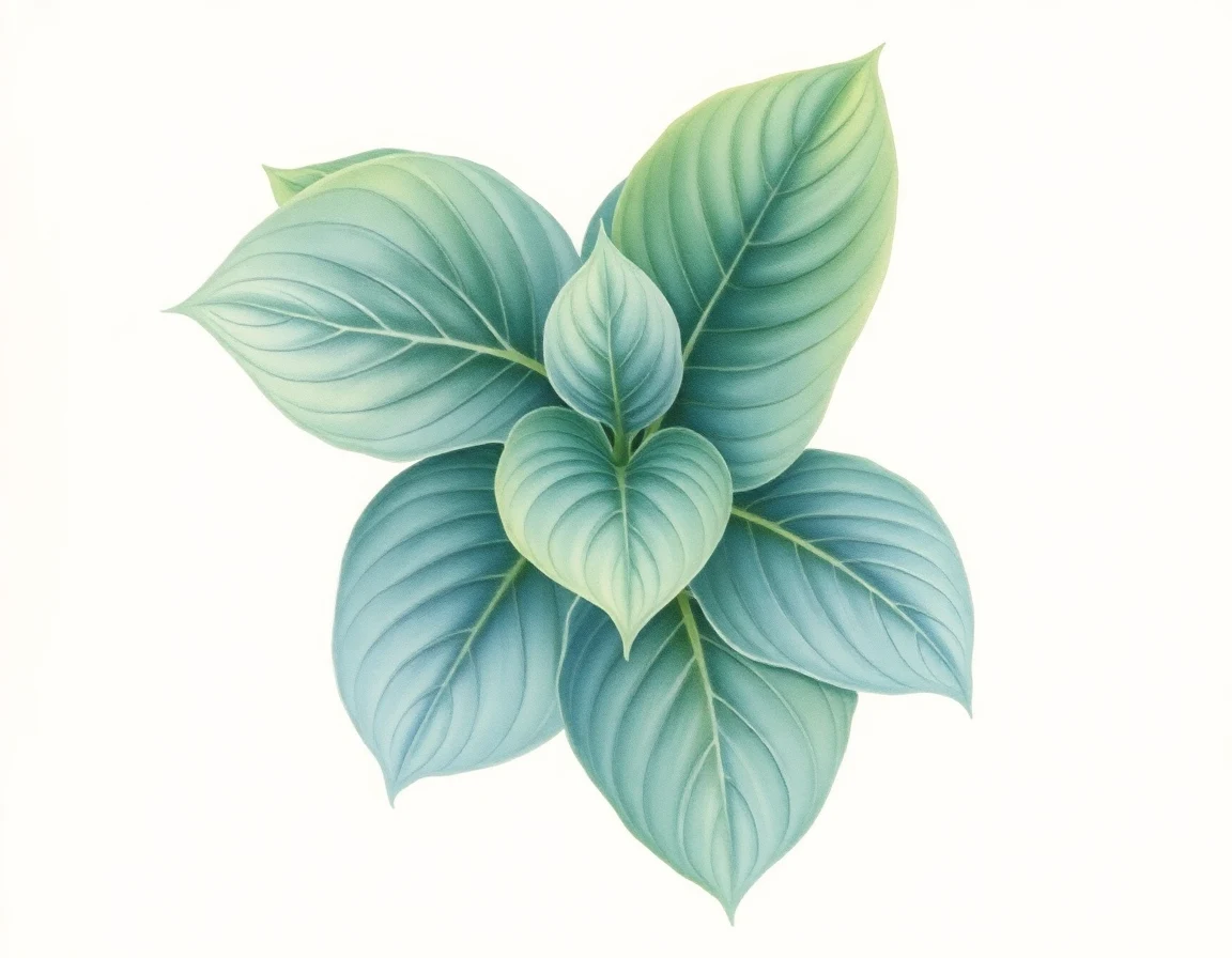 Watercolor illustration of Hosta 'Hallie's Honor'