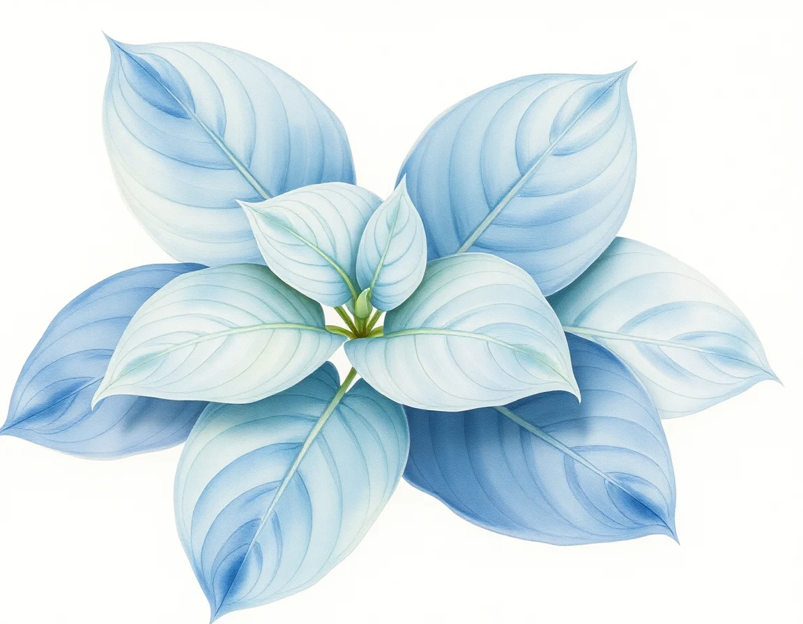 Watercolor illustration of Hosta 'Hampshire Farms Going Green'