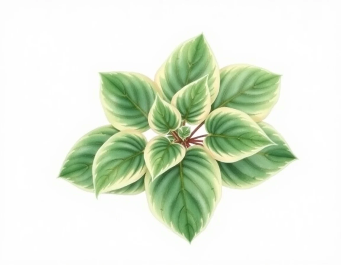 Watercolor illustration of Hosta 'Handle with Care'