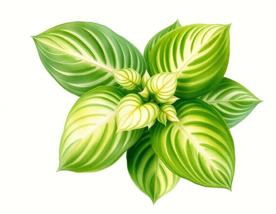 Watercolor illustration of Hosta 'Hang on Sloopy'