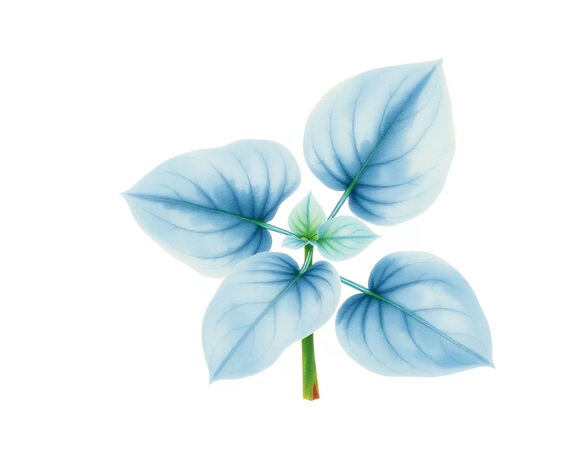 Watercolor illustration of Hosta 'Happiness'