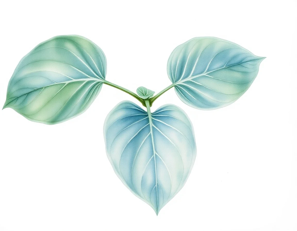 Watercolor illustration of Hosta 'Happy Accident'