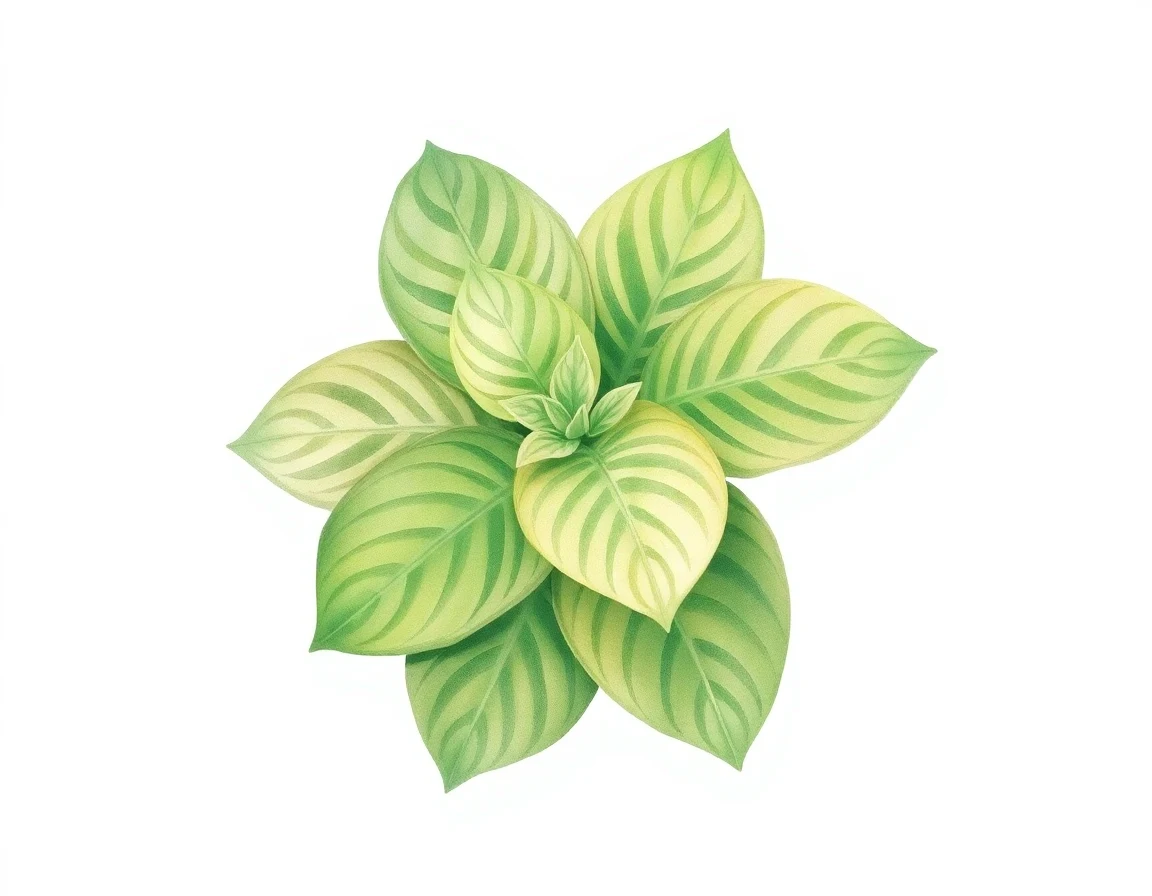 Watercolor illustration of Hosta 'Happy Hearts'