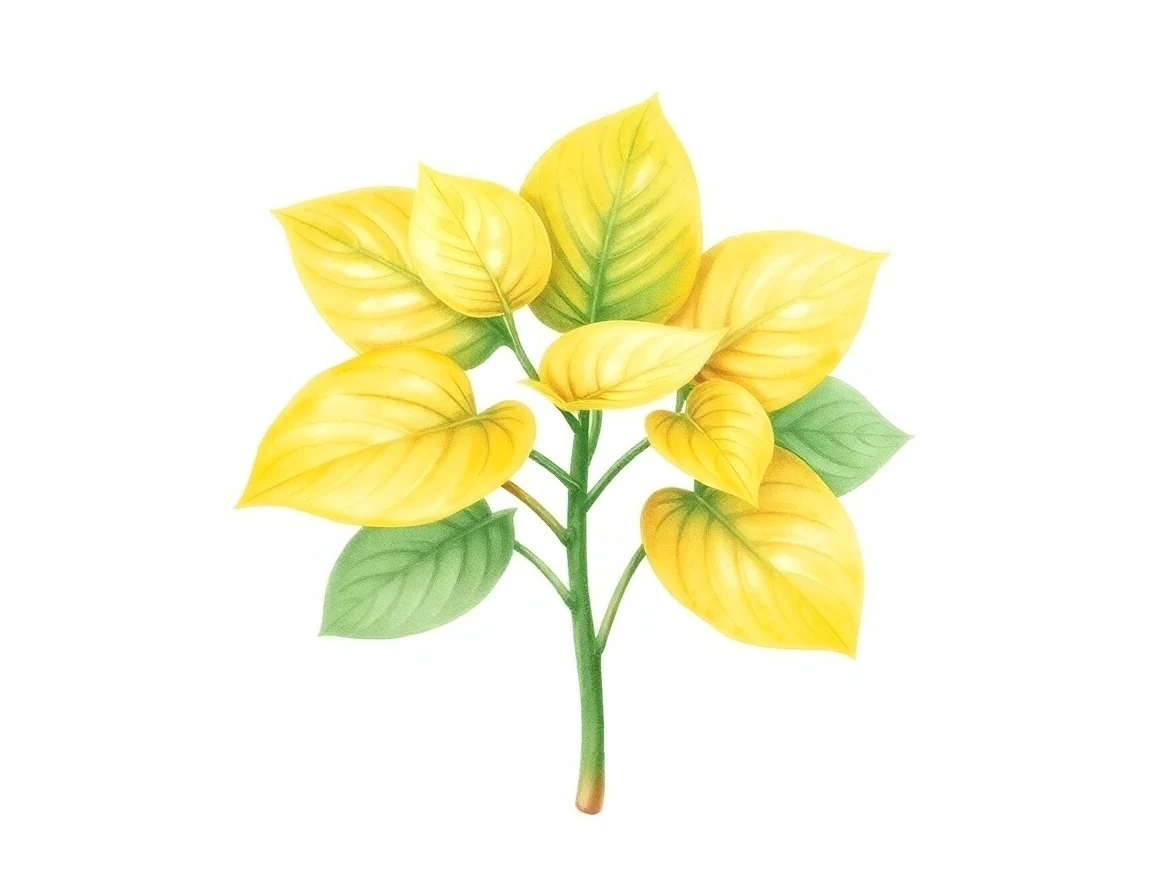Watercolor illustration of Hosta 'HarkAway's Mini Gold'