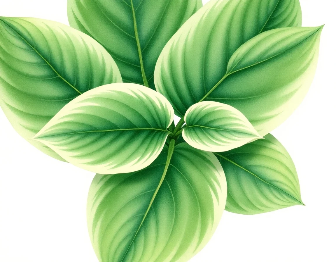 Watercolor illustration of Hosta 'Harmonica'