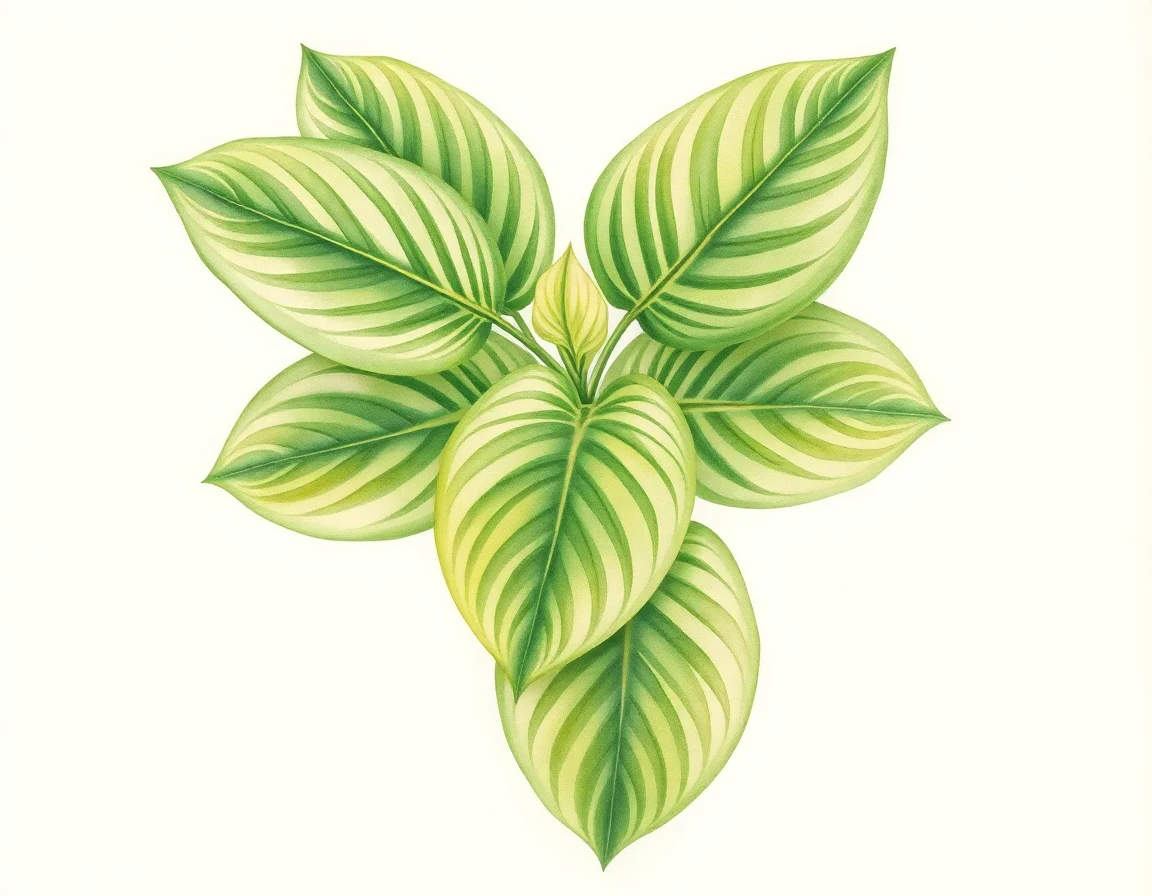 Watercolor illustration of Hosta 'Harry Torbert'