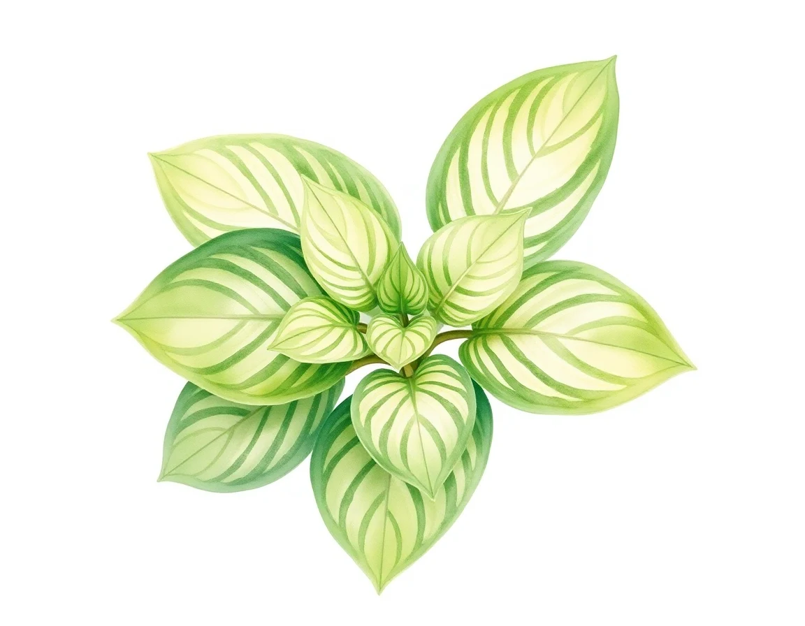 Watercolor illustration of Hosta 'Harvest Dandy'