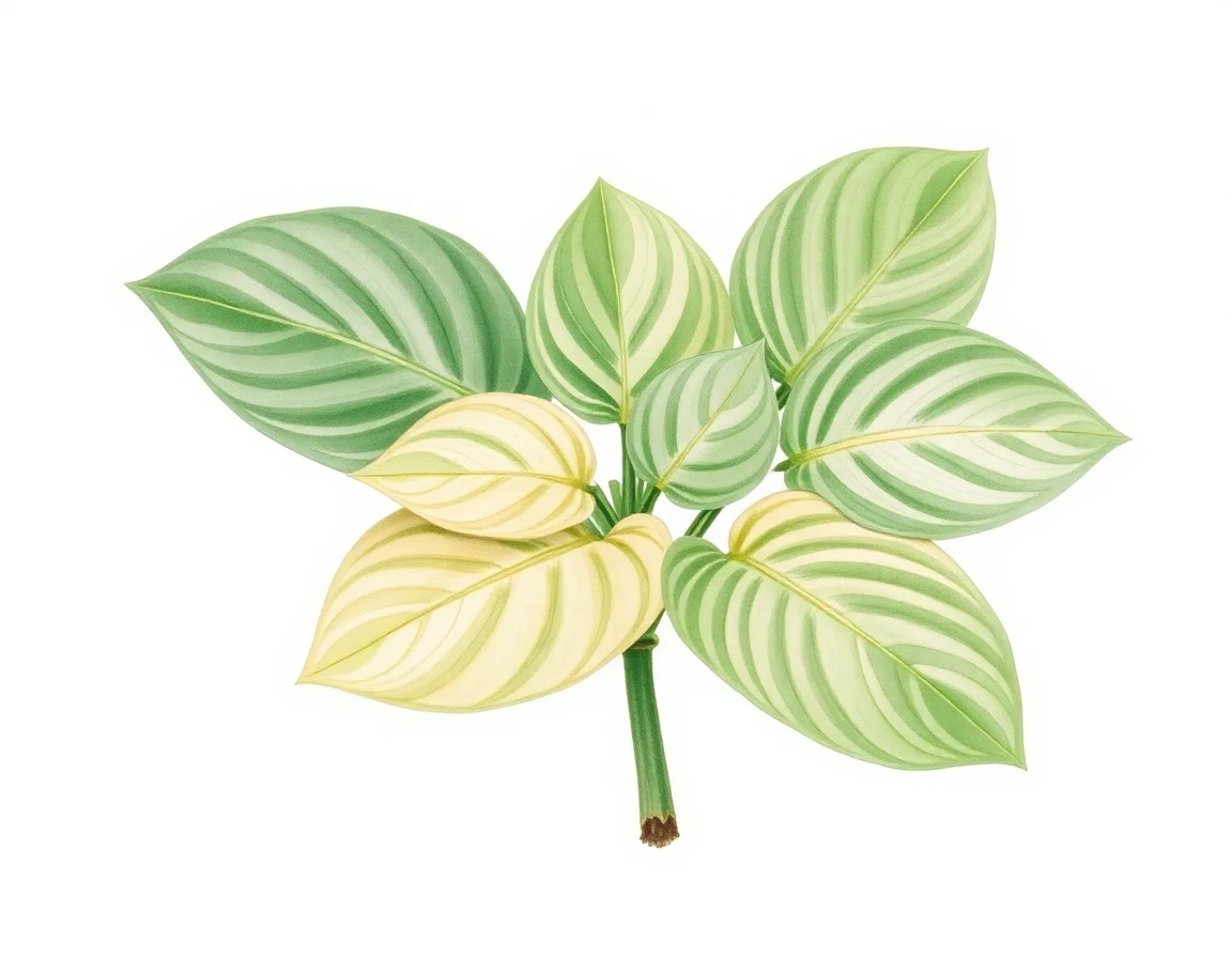 Watercolor illustration of Hosta 'Harvest Dawn'
