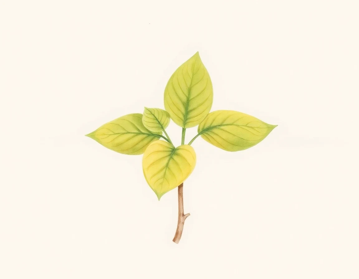 Watercolor illustration of Hosta 'Hawkeye Gold'