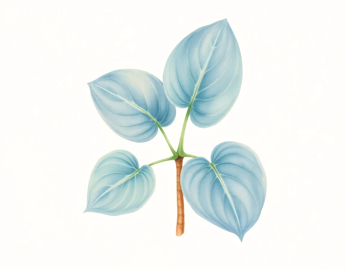 Watercolor illustration of Hosta 'Hawkeye'