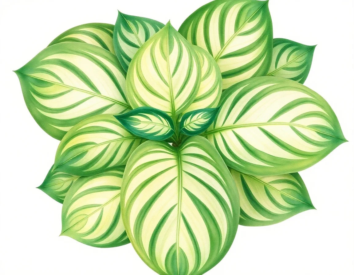 Watercolor illustration of Hosta 'Headliner'
