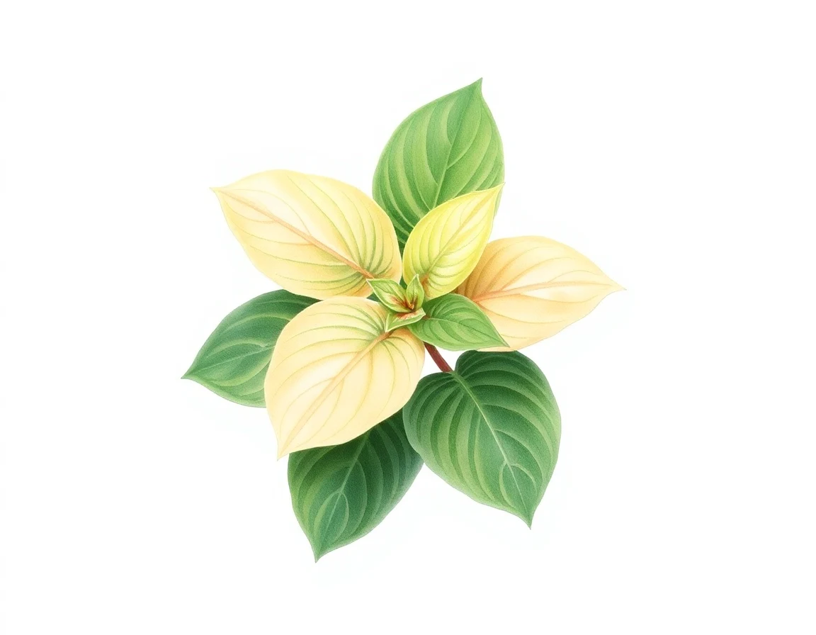 Watercolor illustration of Hosta 'Heart of Chan'