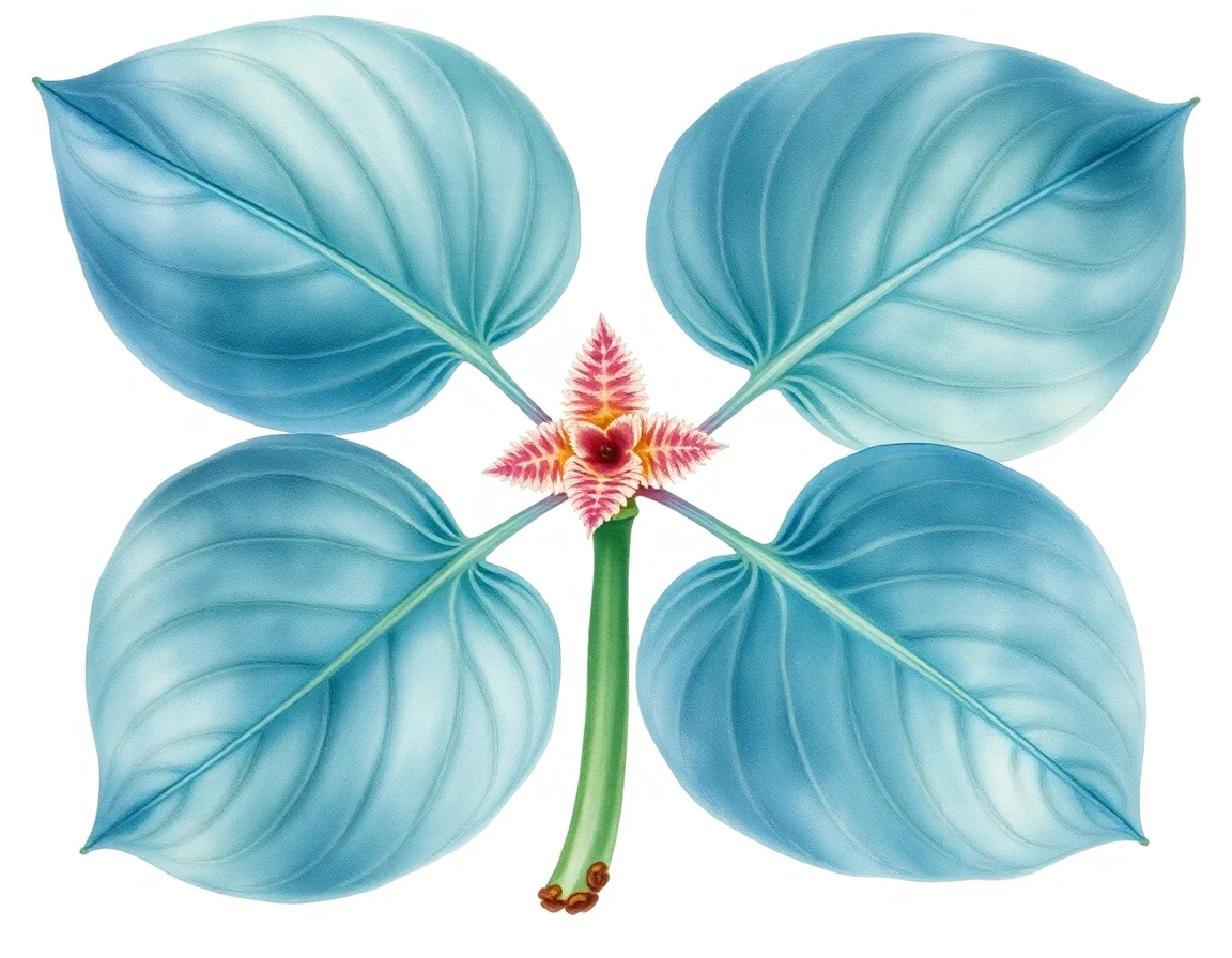 Watercolor illustration of Hosta 'Heart Strings'