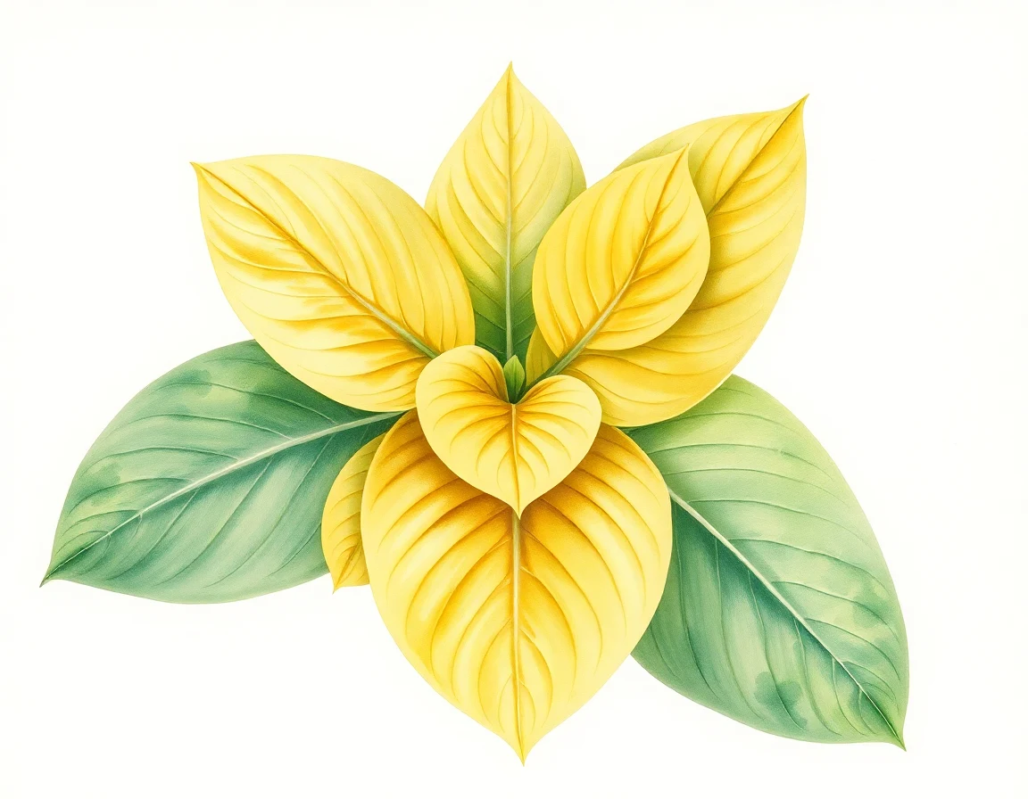 Watercolor illustration of Hosta 'Heartbreaker'