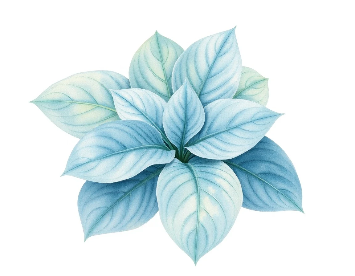 Watercolor illustration of Hosta 'Hearts in Motion'
