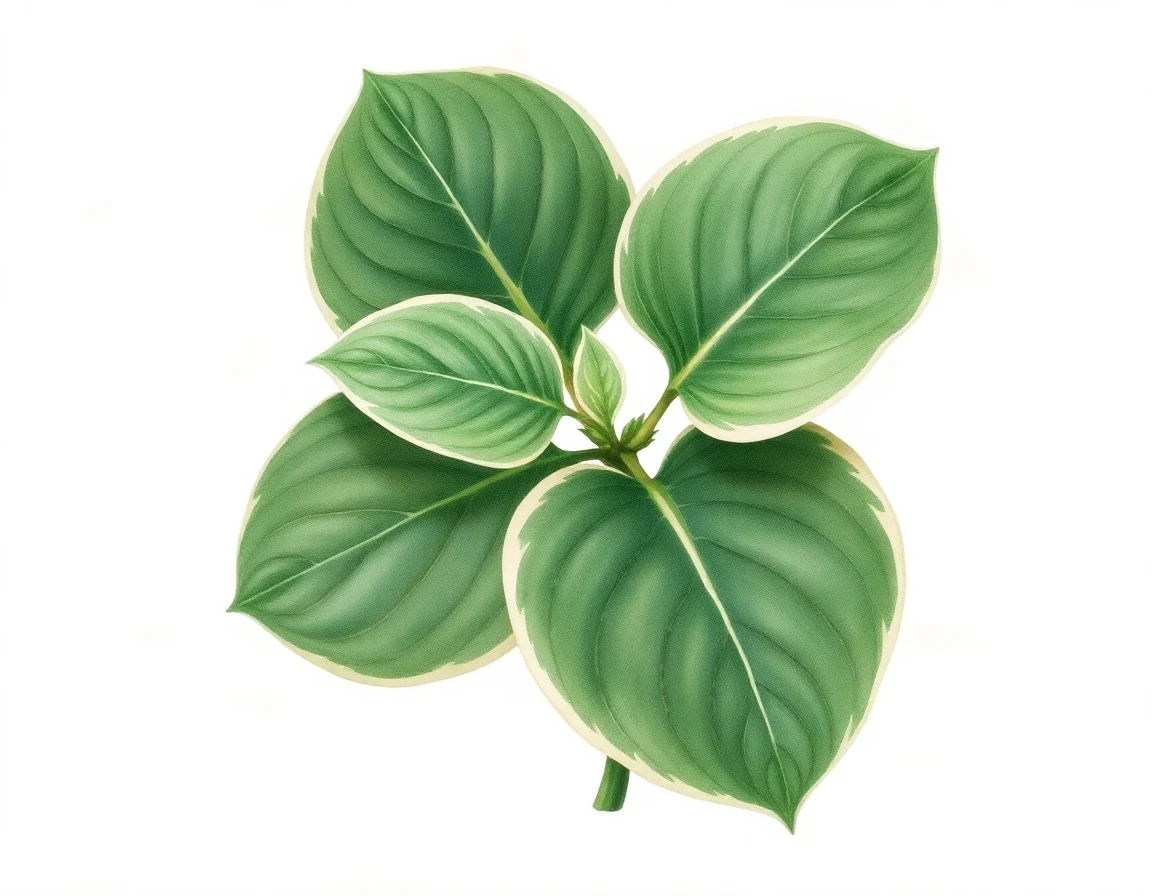 Watercolor illustration of Hosta 'Heat Lightning'